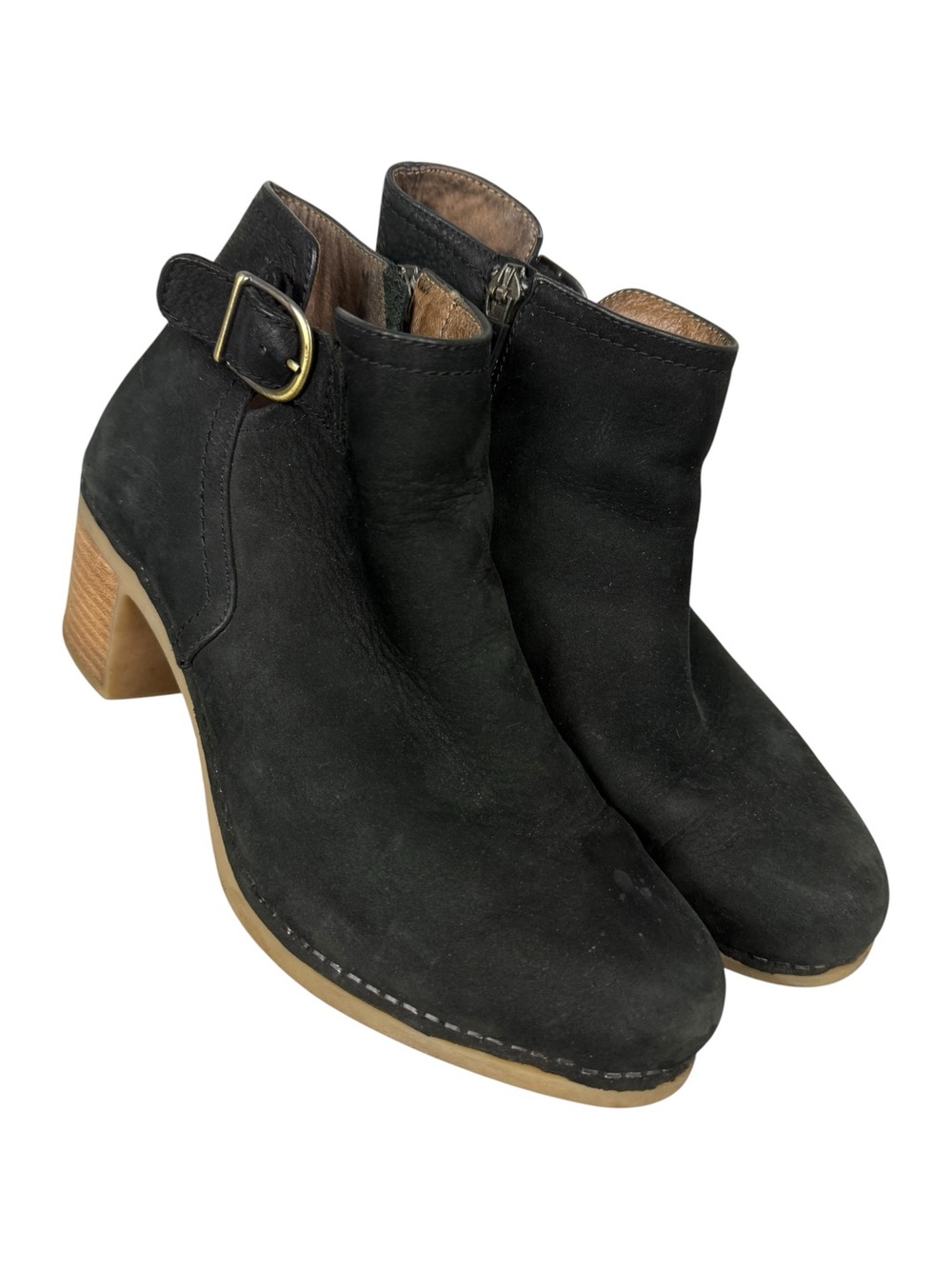 Dansko Henley Suede Black Clog Ankle Boots - Picture 1 of 7